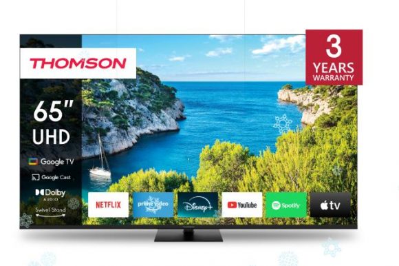 TV Set|THOMSON|65"|4K/Smart|3840x2160|Wireless LAN|Bluetooth|Google TV|Black|65UG5C14