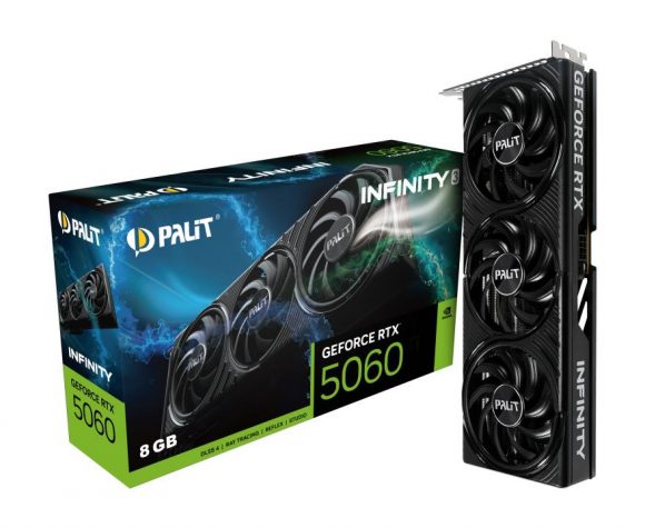 Graphics Card|PALIT|NVIDIA GeForce RTX 5060|8 GB|GDDR7|128 bit|PCIE 5.0 16x|Triple slot Fansink|1xHDMI|3xDisplayPort|NE75060019P1-GB2063S