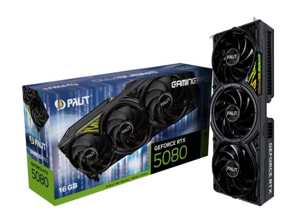 Graphics Card|PALIT|NVIDIA GeForce RTX 5080|16 GB|GDDR7|256 bit|PCIE 5.0 16x|Triple slot Fansink|1xHDMI|3xDisplayPort|NE75080019T2-GB2031Y