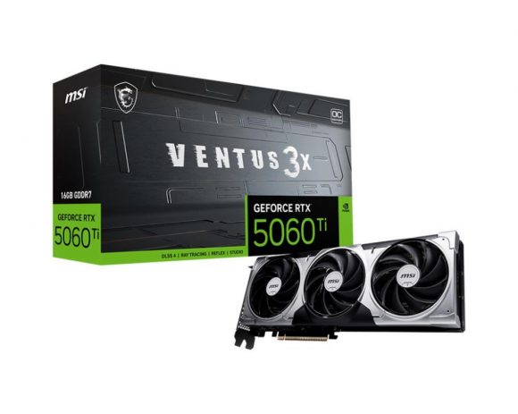 Graphics Card|MSI|NVIDIA GeForce RTX 5060 Ti|16 GB|GDDR7|128 bit|PCIE 5.0 16x|Triple slot Fansink|1xHDMI|3xDisplayPort|RTX5060TI16GVEN3XOC