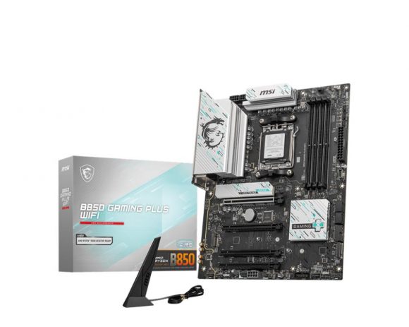 Mainboard|MSI|AMD B850|SAM5|ATX|Memory DDR5|Memory slots 4|4xPCI-Express 16x|3xM.2|1xDisplayPort|1xAudio-In|1xAudio-Out|1xMicrophone|4xUSB 2.0|2xUSB 3.2|2xUSB-C|1xOptical S/PDIF|1xRJ45|B850GAMINGPLUSWIFI