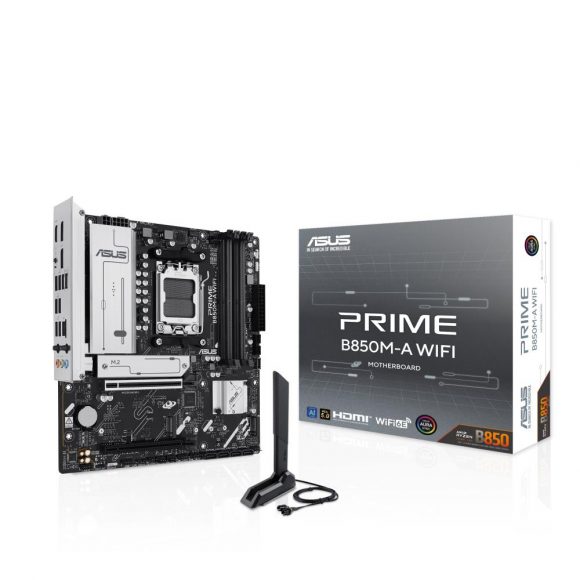 Mainboard|ASUS|AMD B850|SAM5|Micro-ATX|Memory DDR5|Memory slots 4|1xPCI-Express 4.0 16x|1xPCI-Express 5.0 16x|3xM.2|1xHDMI|2xDisplayPort|4xUSB 2.0|4xUSB 3.2|1xRJ45|3xAudio port|PRIMEB850M-AWIFI