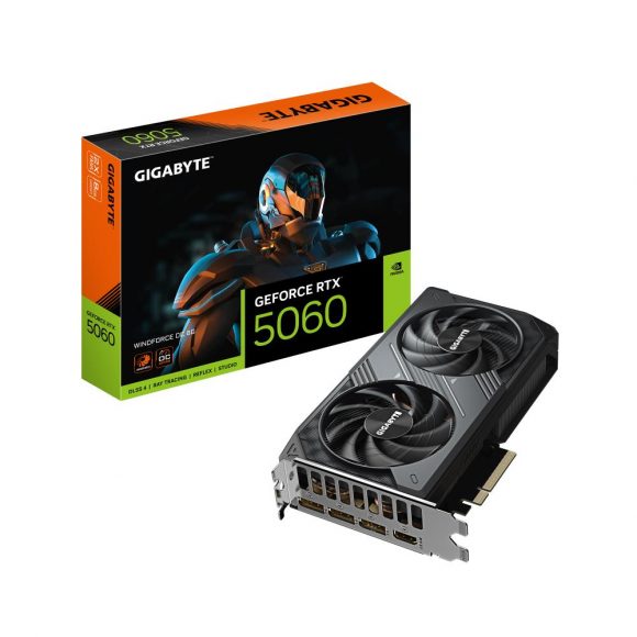 Graphics Card|GIGABYTE|NVIDIA GeForce RTX 5060|8 GB|GDDR7|128 bit|PCIE 5.0 16x|GPU 2512 MHz|1xHDMI|3xDisplayPort|GV-N5060WF2OC-8GD