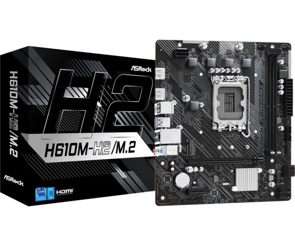 206cf093-7921-4d64-bd54-15833d92413b.jpeg Mainboard ASROCK Intel H610 LGA1700 Micro-ATX Memory DDR4 Memory slots 2 1xPCI-Express 3.0 1x 1xPCI-Express 4.0 16x 1xM.2 2xHDMI 4xUSB 2.0 2xUSB 3.2 1xPS/2 1xRJ45 3xAudio port H610M-H2/M.2