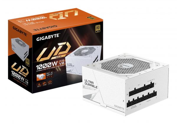 bbf27033-7523-45ff-b3ca-6a7968729bdc.jpeg Power Supply GIGABYTE UD1000GM PG5 ICE ATX 3.1 1000 Watts Efficiency 80 PLUS GOLD PFC Active MTBF 100000 hours GP-UD1000GMPG5ICE