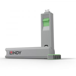 USB PORT TYPE-C BLOCKER 4PACK/GREEN 40426 LINDY
