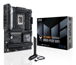 Mainboard|ASUS|Intel B860 Express|LGA1851|ATX|Memory DDR5|Memory slots 4|1xPCI-Express 4.0 1x|1xPCI-Express 4.0 16x|1xPCI-Express 5.0 16x|3xM.2|1xHDMI|1xDisplayPort|2xUSB 2.0|3xUSB 3.0|2xUSB 3.2|1xUSB-C|1xOptical S/PDIF|1xRJ45|5xAudio port|TUFGAMINGB860-PLUSWIFI