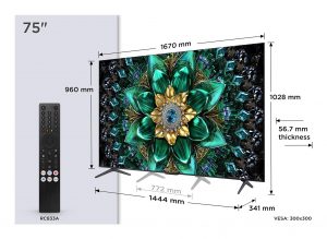 TV Set|TCL|75  in.|4K Ultra HD|3840 x 2160 pixels|Flat|16:9|QD-Mini LED|75Q6C