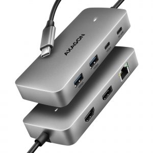 I/O HUB USB-C 3P HDMI DP/0.15M HMC-CUB83X2 AXAGON