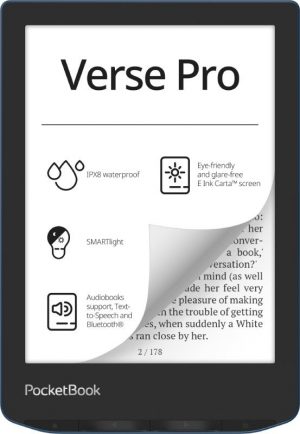 E-Reader|POCKETBOOK|Verse Pro|6 in.|1072x1448|1xUSB-C|Wireless LAN|Bluetooth|Azure|PB634-A-WW