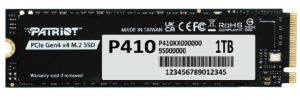 SSD|PATRIOT|320xTBW rating|NVMe Yes|PCI Express|M.2|1000 GB|P410P1TBM28H SSD|PATRIOT|320xTBW rating|NVMe Yes|PCI Express|M.2|1000 GB|P410P1TBM28H