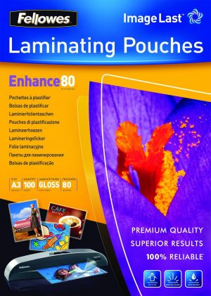 LAMINATOR POUCH IMAGELAST/A3 80 100PCS 5306207 FELLOWES LAMINATOR POUCH IMAGELAST/A3 80 100PCS 5306207 FELLOWES