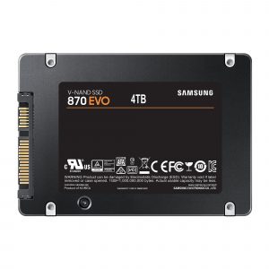 SSD|SAMSUNG|870 EVO|4TB|SATA|SATA 3.0|MLC|Write speed 530 MBytes/sec|Read speed 560 MBytes/sec|2,5 in.|TBW 2400 TB|MTBF 1500000 hours|MZ-77E4T0B/EU