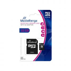 MEMORY MICRO SDHC 32GB C10/W/ADAPTER MR959 MEDIARANGE MEMORY MICRO SDHC 32GB C10/W/ADAPTER MR959 MEDIARANGE