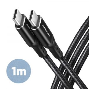 CABLE USB-C TO USB-C 1M 60W/HQ BLACK BUCM-CM10AB AXAGON