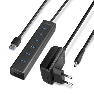 I/O HUB USB3.0 7PORT CHARGING/W/AC 1.2M HUE-SA7BP AXAGON