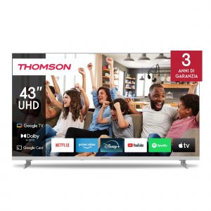 TV Set THOMSON 43 in. 4K/Smart QLED 3840x2160 Google TV White 43UG4S14W