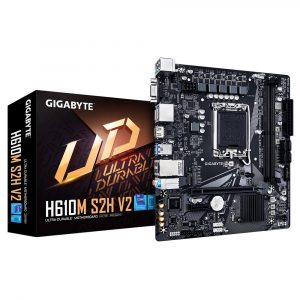 Mainboard GIGABYTE Intel H610 LGA1700 Micro-ATX Memory DDR5 Memory slots 2 1xPCI-Express 3.0 1x 1xPCI-Express 4.0 16x 1xM.2 1x15pin D-sub 1xHDMI 2xDisplayPort 4xUSB 2.0 2xUSB 3.2 1xPS/2 1xRJ45 3xAudio port H610MS2HV21.0
