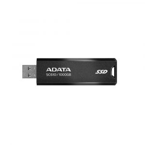 External SSD ADATA SC610 1TB USB 3.2 Write speed 500 MBytes/sec Read speed 550 MBytes/sec SC610-1000G-CBK/RD