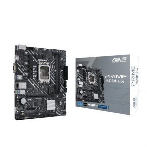 Mainboard ASUS Intel H610 LGA1700 MicroATX Memory DDR4 Memory slots 2 1xPCI-Express 3.0 1x 1xPCI-Express 4.0 16x 1xM.2 1x15pin D-sub 1xHDMI 2xAudio-In 1xAudio-Out 4xUSB 2.0 2xUSB 3.2 1xPS/2 1xRJ45 PRIMEH610M-KD4