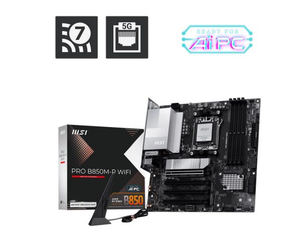 Mainboard|MSI|AMD B850|SAM5|Micro-ATX|Memory DDR5|Memory slots 4|PROB850M-PWIFI
