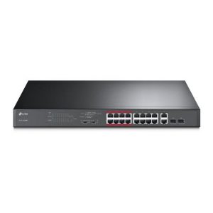 Switch TP-LINK Desktop/pedestal 16x10Base-T / 100Base-TX 2x10/100/1000BASE-T/SFP combo PoE+ ports 16 192 Watts TL-SL1218MP