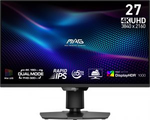 LCD Monitor|MSI|MAG 274UPDF E16M|27"|Gaming/Frameless/4K|Matte|Panel IPS|3840x2160|16:9|160Hz|0.5 ms|Colour Black|MAG274UPDFE16M
