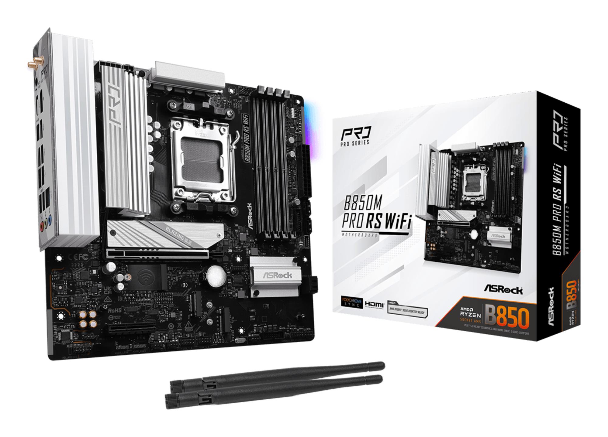 Mainboard|ASROCK|AMD B850|SAM5|Micro-ATX|Memory DDR5|Memory slots 4|1xPCI-Express 4