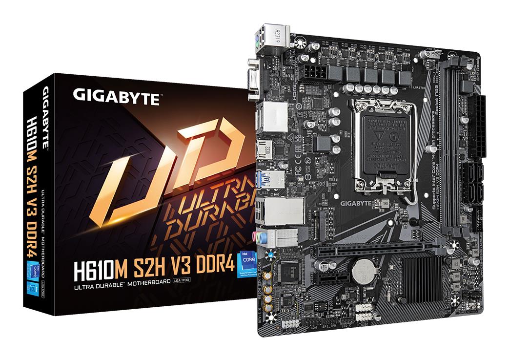 Mainboard|GIGABYTE|Intel H610|LGA1700|Micro-ATX|Memory DDR4|Memory slots 2|1xPCI-Express 3