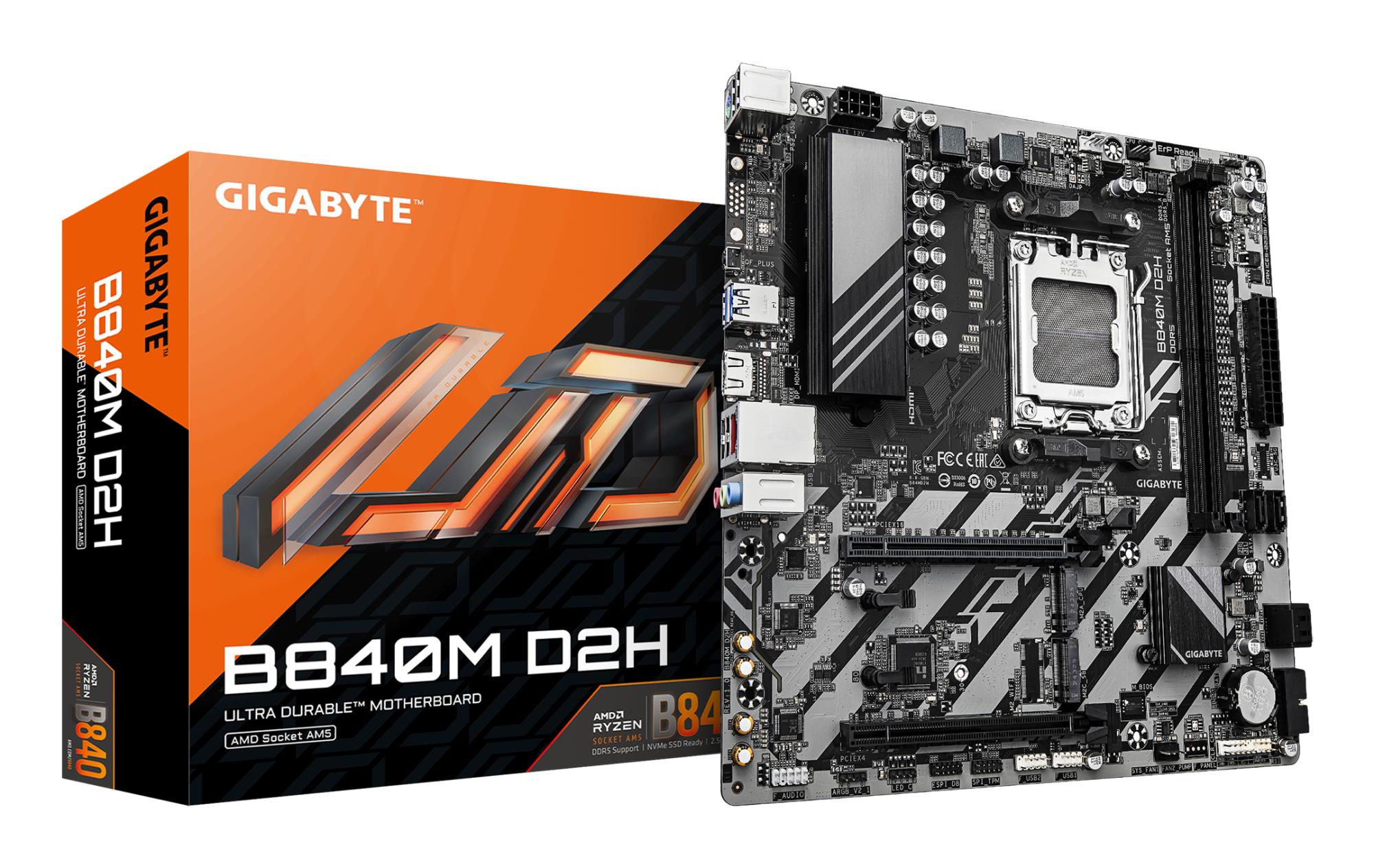 Mainboard|GIGABYTE|AMD B840|Socket AM5|micro ATX|RAM DDR5-SDRAM|2xSlots|2xNumber of