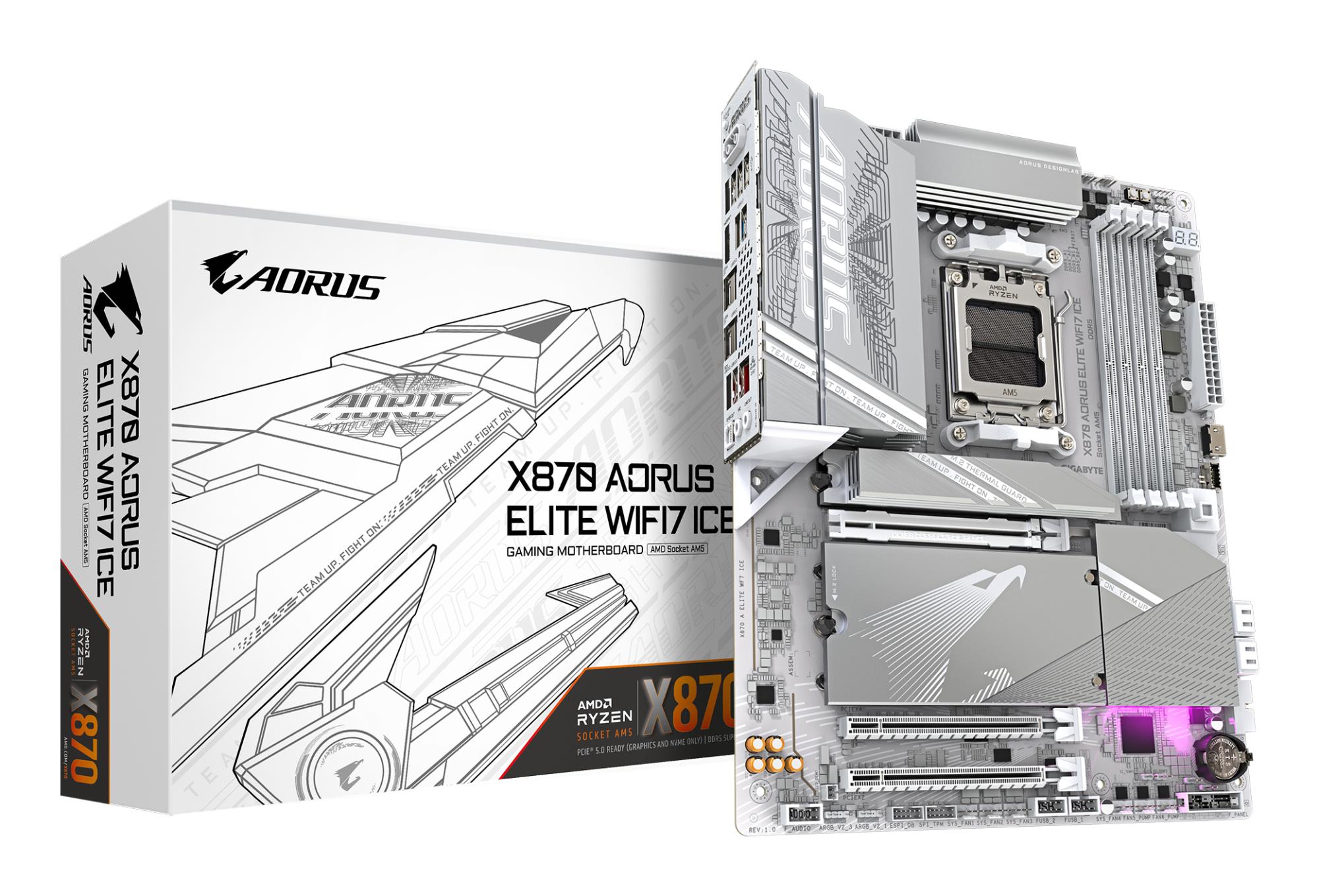 Mainboard|GIGABYTE|AMD X870|Socket AM5|ATX|RAM DDR5-SDRAM|4xSlots|On-board graphics card