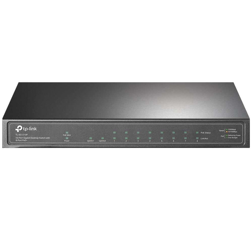 Switch|TP-LINK|TL-SG1210P|Desktop/pedestal|9x10Bas e-T / 100Base-TX / 1000Base-T|1xSFP|PoE+