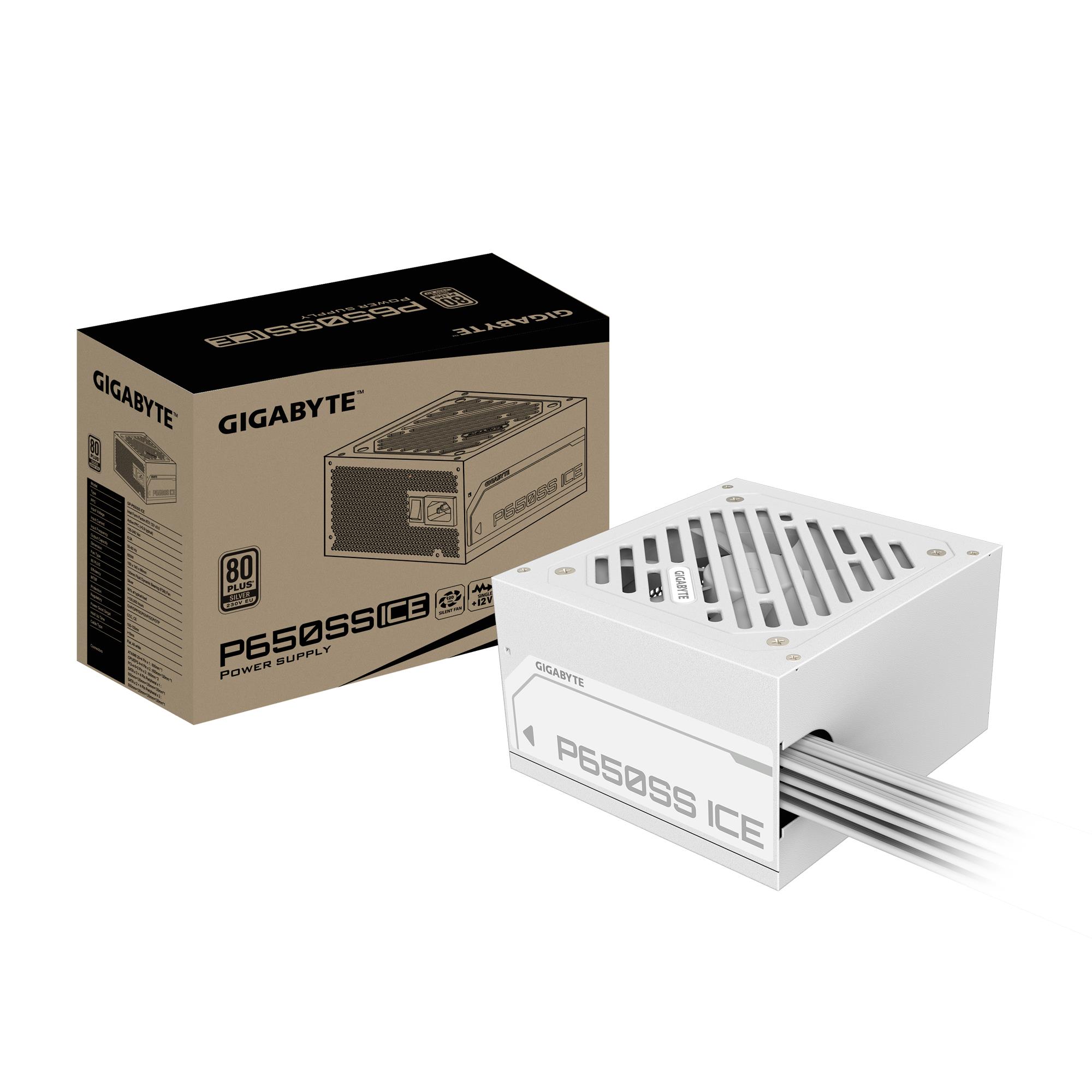 Power Supply|GIGABYTE|GP-P650SS ICE|650 Watts|Efficiency 80 PLUS