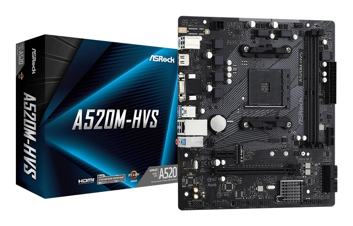 Mainboard|ASROCK|AMD A520|SAM4|Micro-ATX|Memory DDR4|Memory slots 2|1xPCI-Express 3