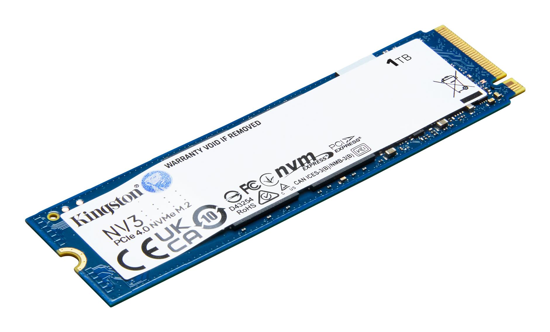 SSD|KINGSTON|NV3|1TB|M.2|PCIE|NVMe|3D NAND|Write speed 4000 MBytes/sec|Read