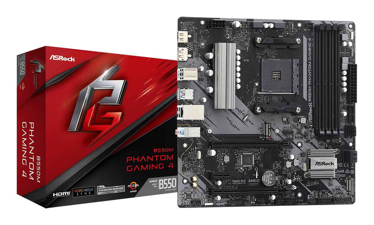 Mainboard|ASROCK|AMD B550|SAM4|MicroATX|1xPCI-Express 3.0 1x|1xPCI-Express 3