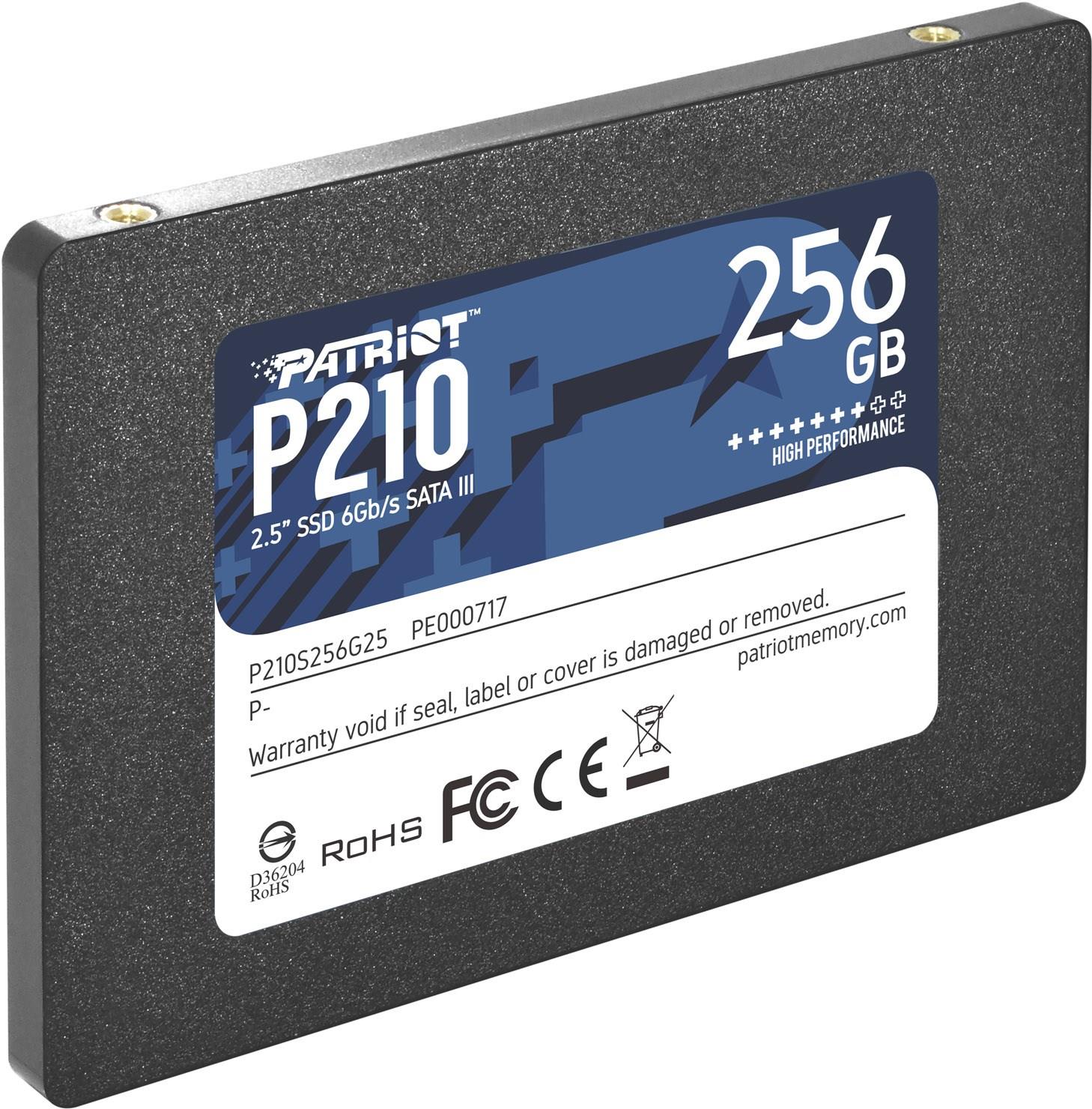 SSD|PATRIOT|P210|256GB|Write speed 400 MBytes/sec|Read speed 500