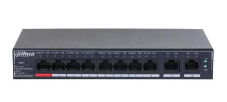 Switch|DAHUA|DH-SG4010P|Switch layer L2|10xRJ-45 ports|RJ-45 Ports Type