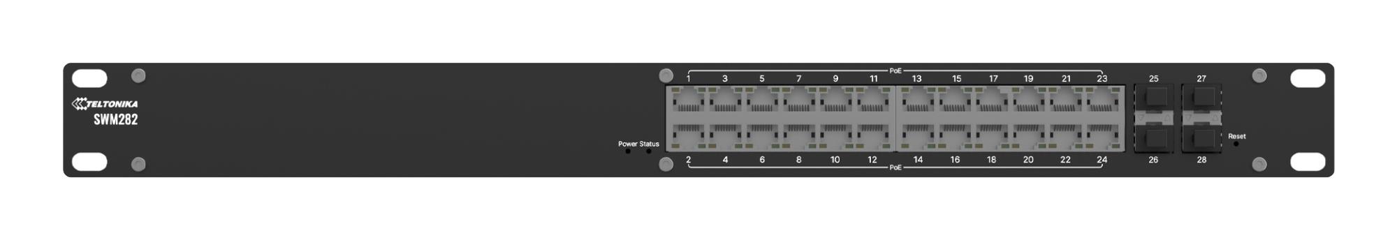 Switch|TELTONIKA|SWM282000200|Switch type Managed|Switch layer L2|24xRJ-45 ports|Power