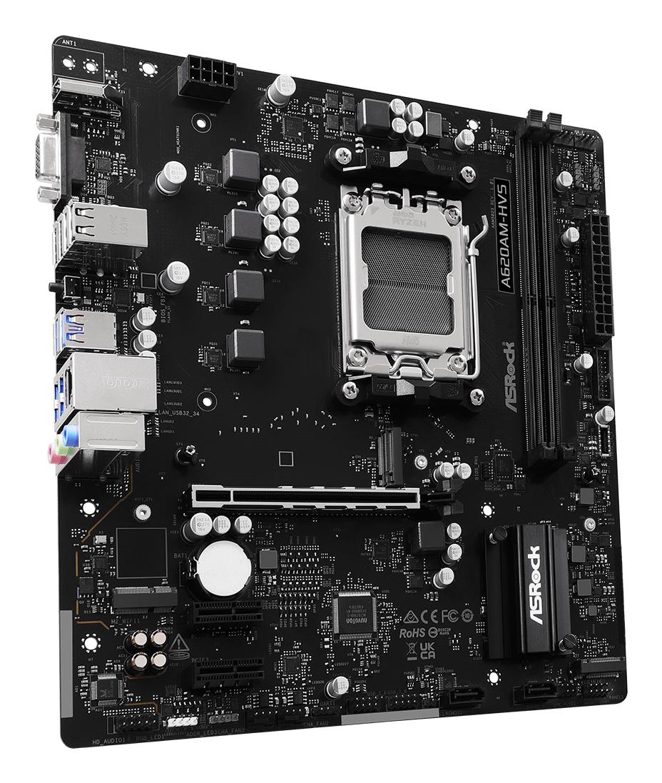 Mainboard|ASROCK|AMD A620A|micro ATX|RAM DDR5-SDRAM|2xSlots|A620AM-HVS