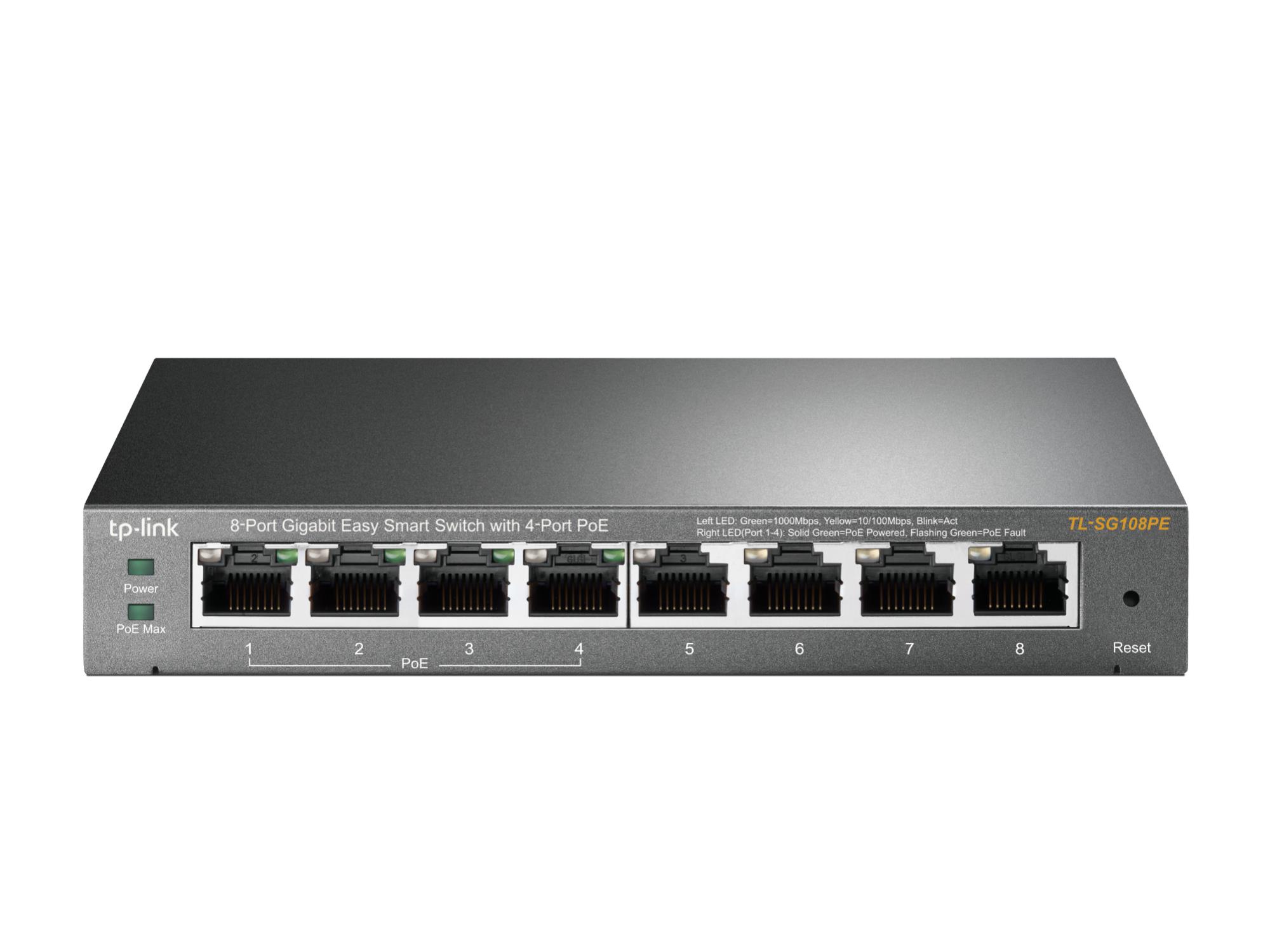 Switch|TP-LINK|PoE ports 4|TL-SG108PE