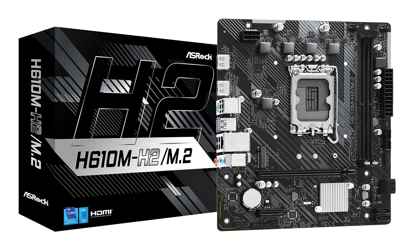 Mainboard|ASROCK|Intel H610|LGA1700|Micro-ATX|Memory DDR4|Memory slots 2|1xPCI-Express 3