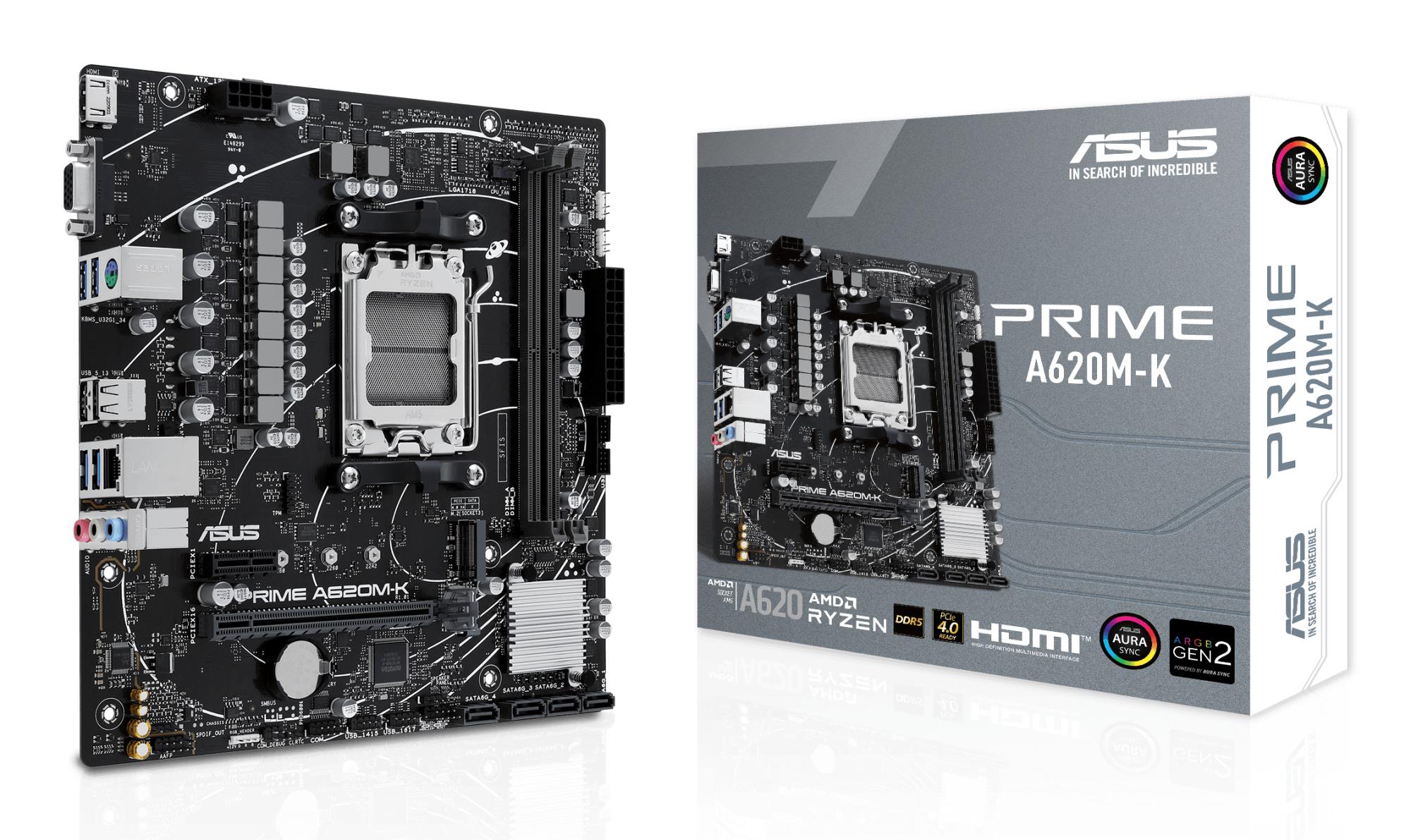 Mainboard|ASUS|AMD A620|Micro-ATX|Memory DDR5|Memory slots 2|1xPCI-Express 3